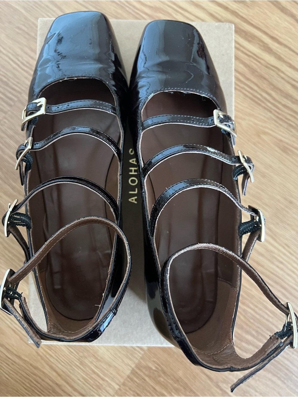 ALOHAS Luke Patent Leather Flat in Coffee Brown - Picture 8 of 9